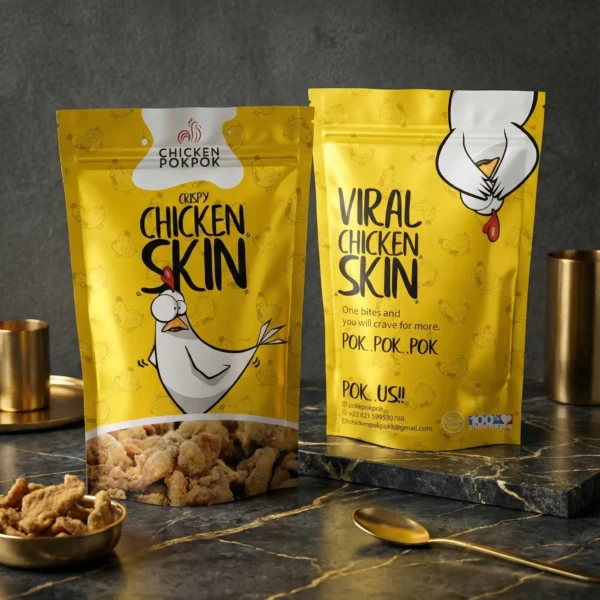 jasa desain kemasan produk snack kulit ayam